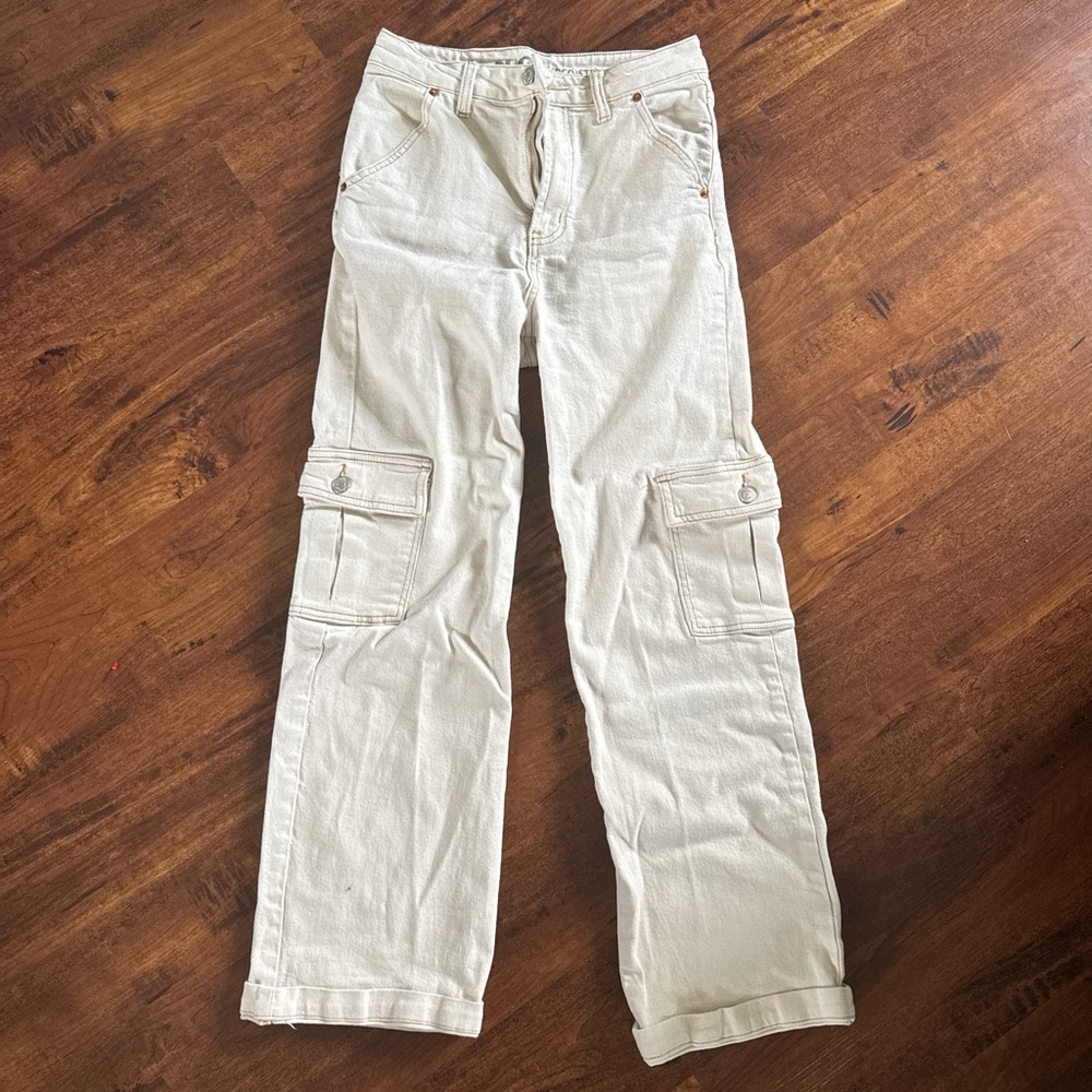 Cream Cargo Pants